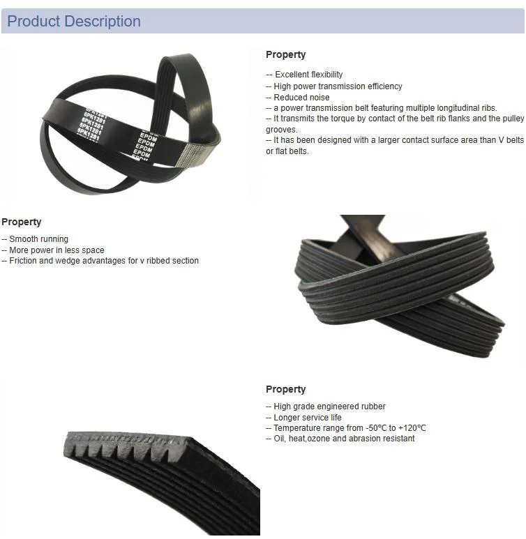 Gates Industrial Power Transmission Automotive Toothed Poly V Belts Car Belts