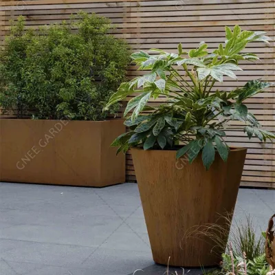 Factory Customize Outdoor Indoor Planter Pots Corten Steel Flower Pots